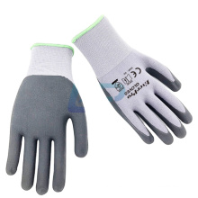 Commercial 15G Nylon Spandex Nitrile Superthin Foam Gloves with Topflex Grey Black